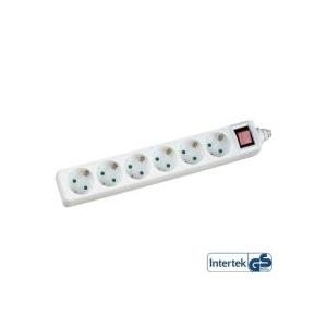 InLine® Steckdosenleiste, 6-fach Schutzkontakt, mit Schalter, 5m, weiß (16465S) von InLine