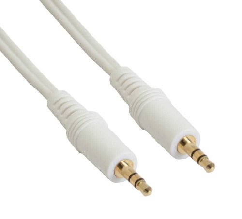 InLine® Stereo-Audiokabel, 3,5 mm Stecker auf Stecker, 2,5 m, Weiß/goldfarben von InLine