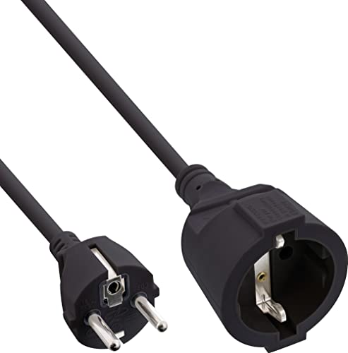 InLine® Strom-Verlängerung Schutzkontakt Stecker/Buchse, schwarz, 20m von InLine