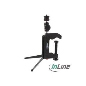 InLine® Tisch-Stativ 190mm mit Schraubzwinge, schwarz mit Kugelkopf (48009) von InLine