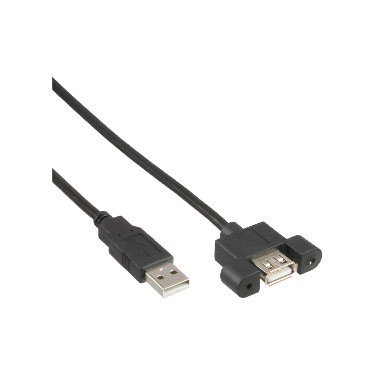 InLine® USB 2.0 Anschlusskabel, 0,6m Stecker A auf Einbaubuchse A von InLine