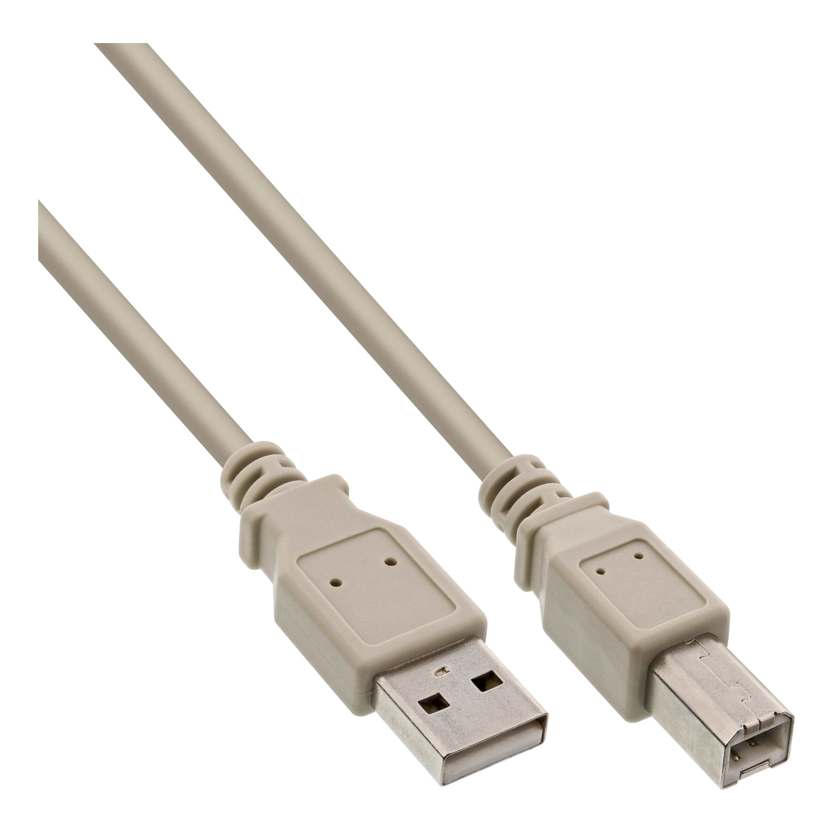 InLine® USB 2.0 Kabel, A an B, beige, 1.8m, bulk von InLine