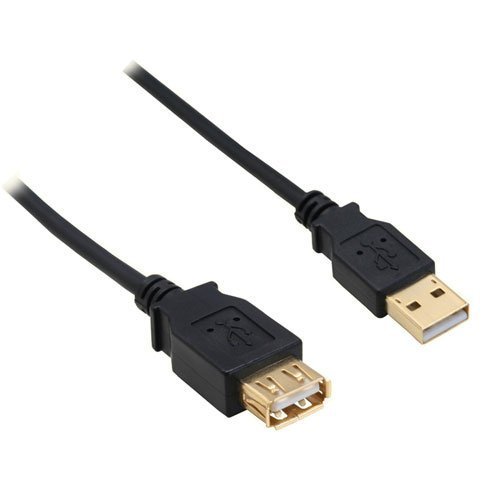 InLine® USB 2.0 Kabel, schwarz, goldene Kontakte, AM/AF, 0,5m 10 x USB 2.0 Extension von InLine