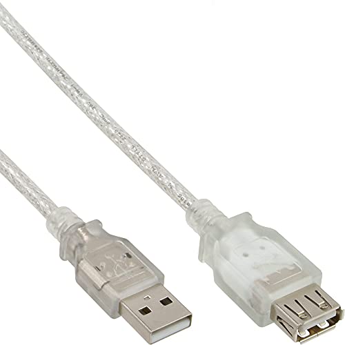 InLine® USB 2.0 Verlängerung, Stecker/Buchse, Typ A, transparent, 1,8m von InLine