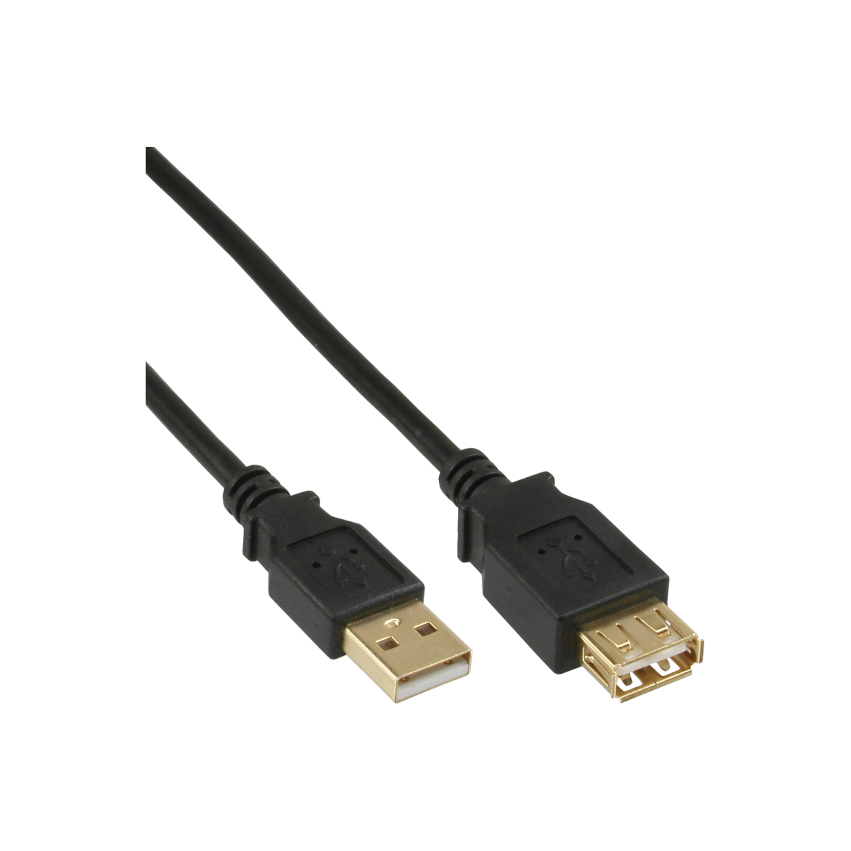 InLine® USB 2.0 Verlängerung, Stecker / Buchse, Typ-A schwarz, Kontakte gold, 2m von InLine