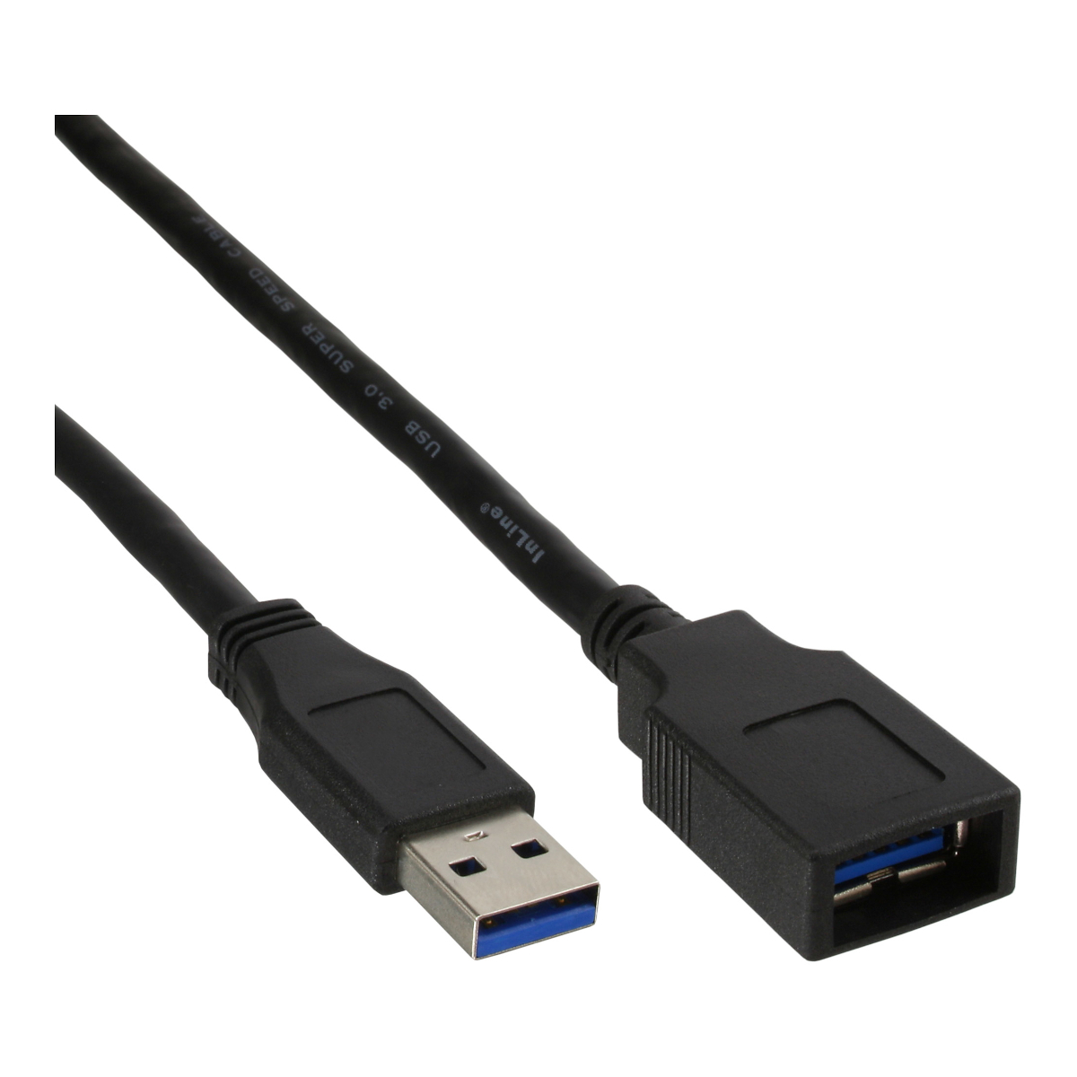 InLine® USB 3.0 Kabel Verlängerung, A Stecker / Buchse schwarz, 0,5m von InLine