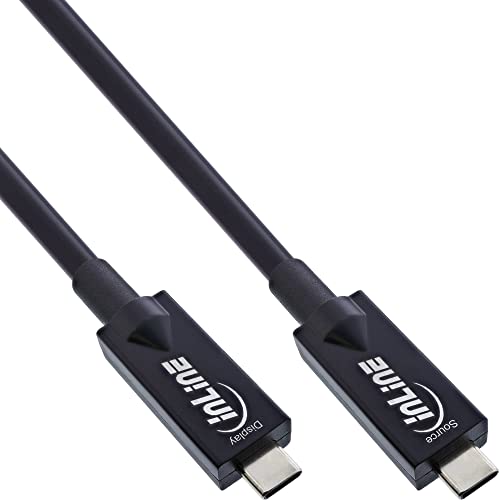 InLine® USB 3.2 Gen.2 AOC Kabel, USB Typ-C Stecker/Stecker, schwarz, 10m von InLine