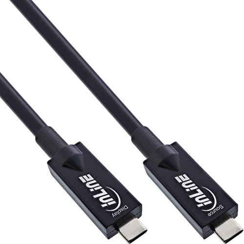 InLine® USB 3.2 Gen.2 AOC Kabel, USB Typ-C Stecker/Stecker, schwarz, 5m von InLine