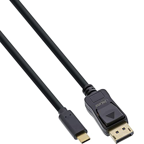 InLine® USB Display Kabel, USB Typ-C Stecker zu DisplayPort Stecker (DP Alt Mode), 4K2K, schwarz, 5m von InLine