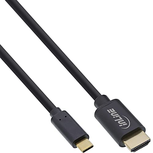 InLine® USB Display Kabel, USB Typ-C Stecker zu HDMI Stecker (DP Alt Mode), 4K2K, schwarz, 7,5m von InLine