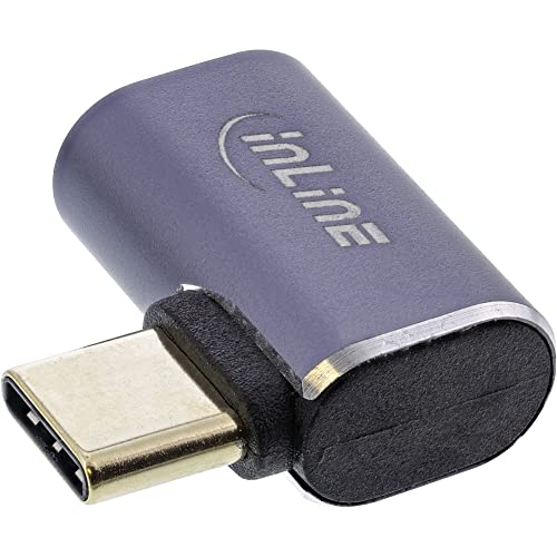 InLine® USB4 Adapter, USB Typ-C Stecker/Buchse rechts/Links gewinkelt, Aluminium, grau von InLine