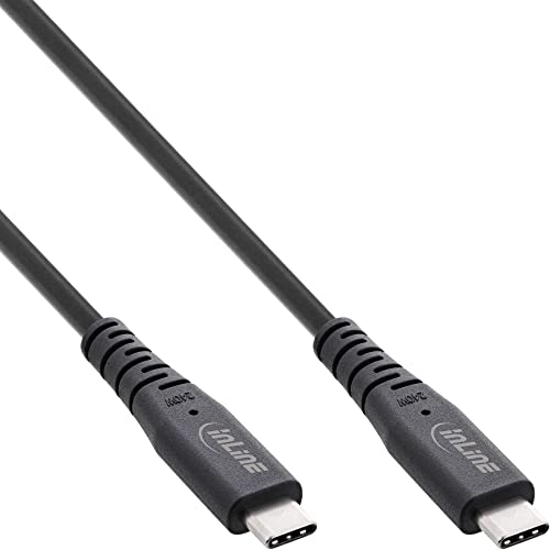 InLine® USB4 Kabel, USB Typ-C Stecker/Stecker, PD 240W, 8K60Hz, TPE schwarz, 1m von InLine