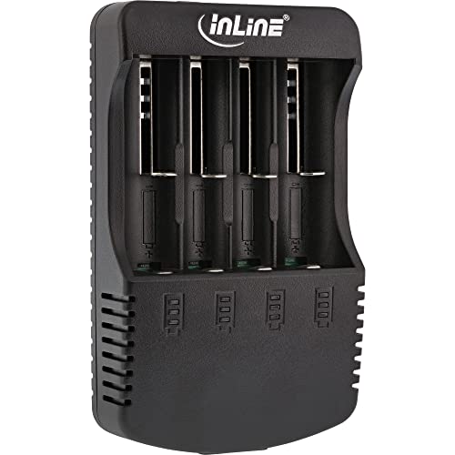 InLine 01287L Ladegerät für Lithium und NiCd+NiMH Akkus, mit Powerbank-Funktion von InLine
