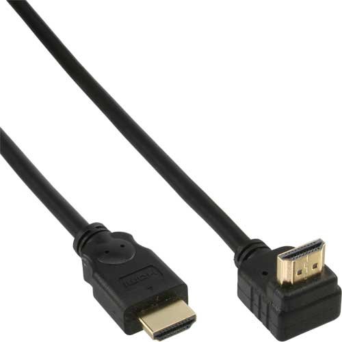 InLine 10er Set HDMI Kabel, gewinkelt, High Speed HDMI® Cable, Stecker/Stecker, verg. Kontakte, schwarz, 3m von InLine
