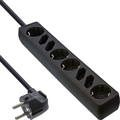 InLine 16483 Steckdosenleiste, 8-fach, 4x Schutzkontakt + 4x Euro, 3m, schwarz InLine 16483 Steckdosenleiste, 8-fach, 4x Schutzkontakt + 4x Euro, 3m, schwarz von InLine