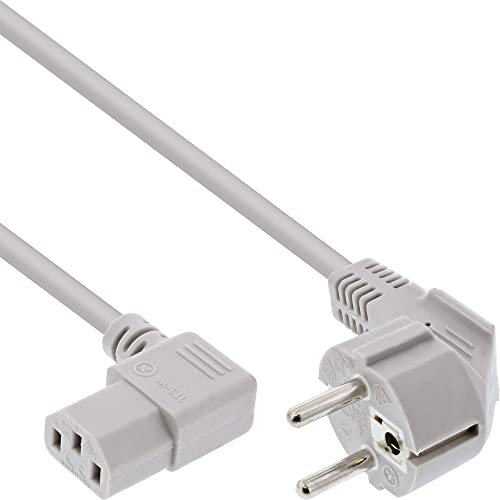 InLine 16647B Netzkabel, Schutzkontakt gewinkelt auf Kaltgerätestecker C13 gewinkelt, 1m, grau InLine 16647B Netzkabel, Schutzkontakt gewinkelt auf Kaltgerätestecker C13 gewinkelt, 1m, grau von InLine