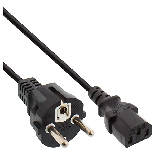 InLine 16651 Netzkabel, Schutzkontakt gerade auf Kaltgerätestecker C13, 1,8m, schwarz von InLine