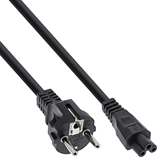 InLine 16656O Netzkabel für Notebook, 3pol Kupplung, schwarz, 0,5m von InLine