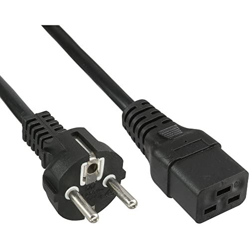 InLine 16658D Netzkabel 16A, Schutzkontakt gerade auf Kaltgerätestecker IEC320/C19, 1m von InLine