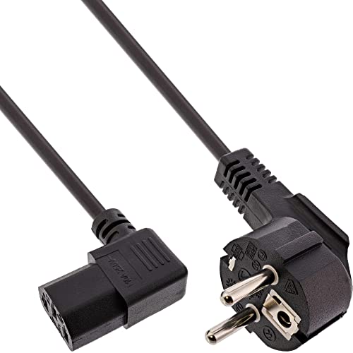 InLine 16752 Netzkabel, Schutzkontakt gewinkelt auf Kaltgerätestecker C13 rechts abgewinkelt, 1,8m, schwarz InLine 16752 Netzkabel, Schutzkontakt gewinkelt auf Kaltgerätestecker C13 rechts abgewinkelt, 1,8m, schwarz von InLine