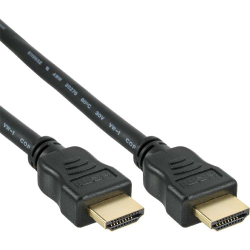 InLine 17001P HDMI Kabel, HDMI-High Speed mit Ethernet, Stecker / Stecker, schwarz / gold, 1m von InLine