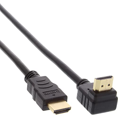 InLine 17001V HDMI Kabel, gewinkelt, HDMI-High Speed mit Ethernet, Stecker / Stecker, verg. Kontakte, schwarz, 1m von InLine
