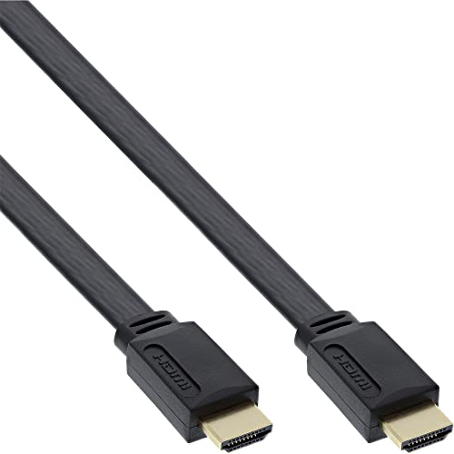 InLine 17005F HDMI Flachkabel, HDMI-High Speed mit Ethernet, verg. Kontakte, schwarz, 5m von InLine