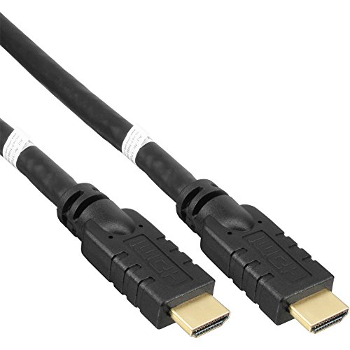 InLine 17050P HDMI Kabel, HDMI-High Speed mit Ethernet, Stecker / Stecker, aktiv, schwarz / gold, 50m von InLine