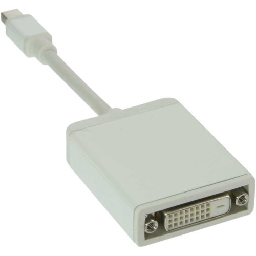 InLine 17194I Mini DisplayPort zu DVI Adapter, Mini DisplayPort Stecker auf DVI-D 24+1 Buchse Alu weiß von InLine