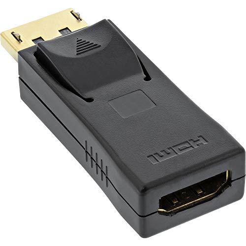 InLine 17198J DisplayPort Adapter, DisplayPort Stecker auf HDMI Buchse, 4K2K, mit Audio, schwarz von InLine