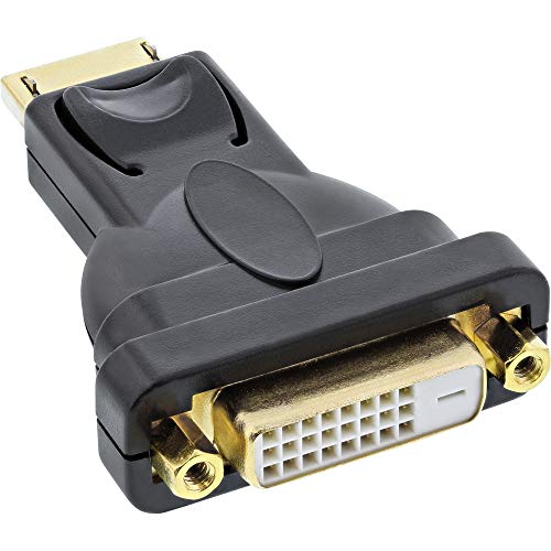 InLine 17199J DisplayPort Adapter, DisplayPort Stecker auf DVI-D 24+1 Buchse schwarz von InLine