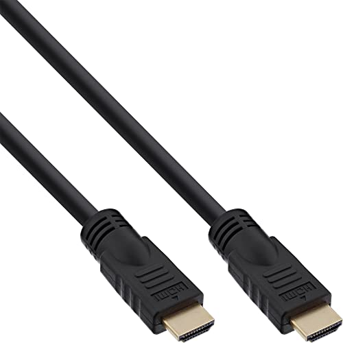 InLine 17505P HDMI Kabel, HDMI-High Speed mit Ethernet, Premium, 4K2K, Stecker / Stecker, schwarz / gold, 5m von InLine
