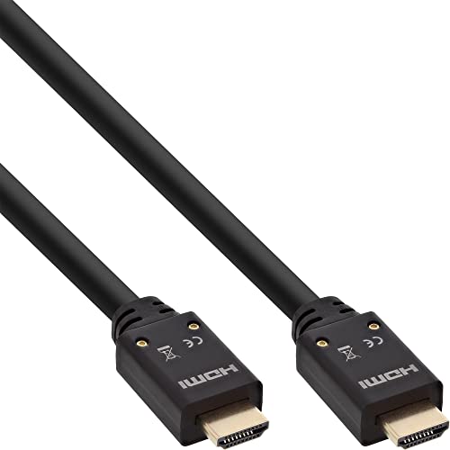 InLine 17510B HDMI Aktiv-Kabel, HDMI-High Speed mit Ethernet, 4K2K, Stecker / Stecker, schwarz / gold, 10m von InLine