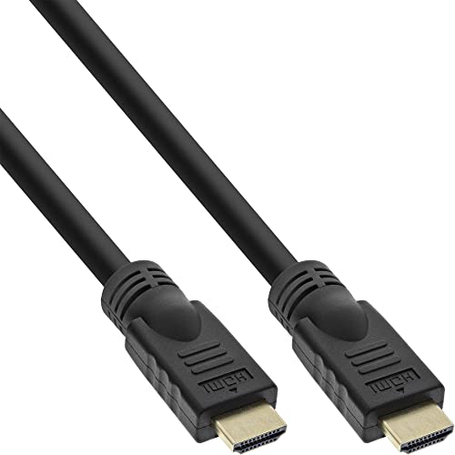 InLine 17510P HDMI Kabel, HDMI-High Speed mit Ethernet, Premium, 4K2K, Stecker / Stecker, schwarz / gold, 10m von InLine