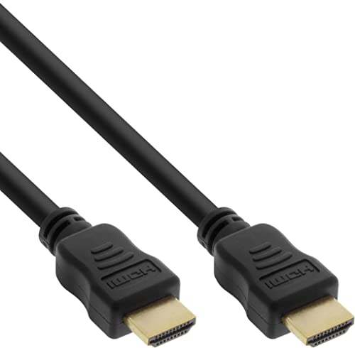 InLine 17511P HDMI Kabel, HDMI-High Speed mit Ethernet, Premium, 4K2K, Stecker / Stecker, schwarz / gold, 1,5m von InLine