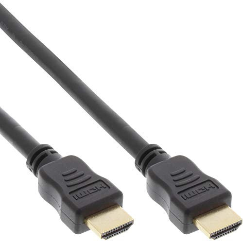 InLine 17555P HDMI Kabel, HDMI-High Speed mit Ethernet, Premium, 4K2K, Stecker / Stecker, schwarz / gold, 0,5m von InLine