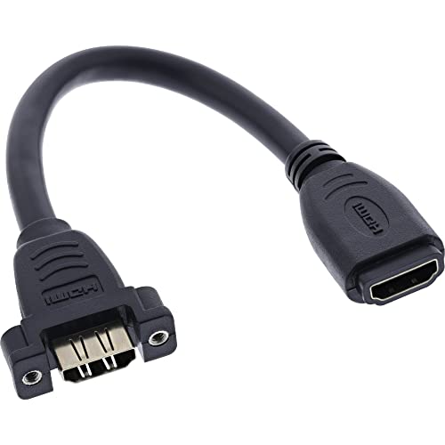 InLine 17600R HDMI Adapterkabel zum Einbau, HDMI A Buchse/Buchse, vergoldete Kontakte, 4K2K, 0,2m von InLine