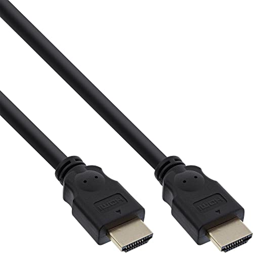 InLine 17601P HDMI Kabel, HDMI-High Speed, Stecker / Stecker, verg. Kontakte, schwarz, 1m von InLine
