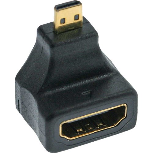 InLine 17690B HDMI Adapter, HDMI A Buchse auf Micro HDMI D Stecker, gewinkelt, 4K2K kompatibel, vergoldete Kontakte von InLine