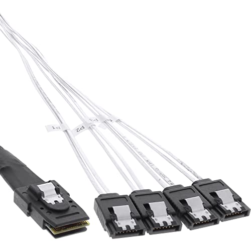 InLine 27620 SAS Anschlusskabel, Mini-SAS SFF-8087 an 4x SATA, 1:1, OCR, 0,5m von InLine