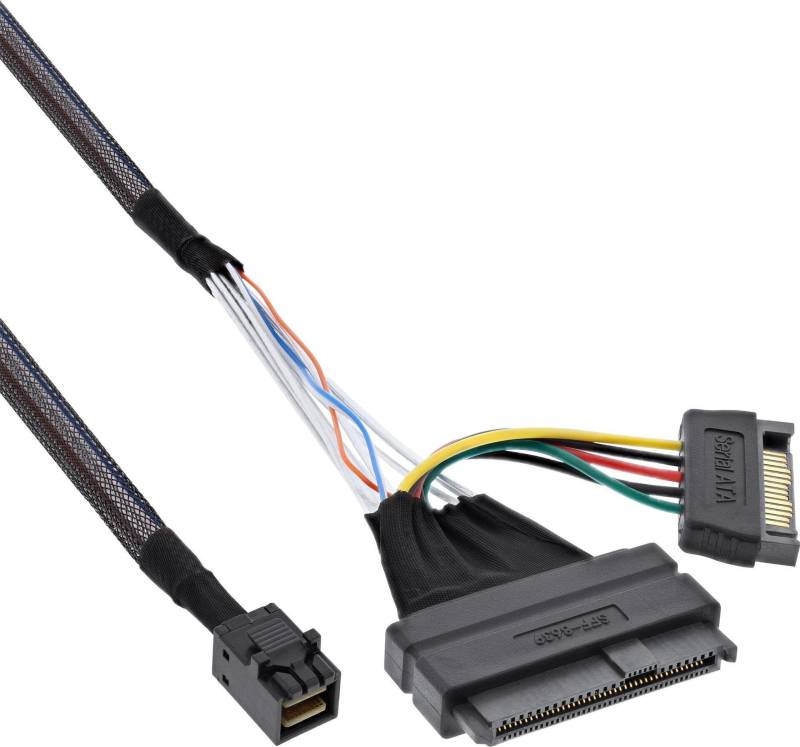 InLine 29620B - Speicherkabelkit - U.2 (SFF-8639) (S) zu SATA-Stromstecker, SFF-8643 (S) - 75cm - Schwarz (29620B) von InLine