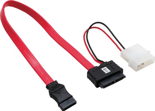 InLine 29675 SATA Stromadapterkabel, 1x SATA + 1x 13,34cm (5,25") Buchse an 7+6 SlimSATA Buchse, 0,3+0,15m (5V) von InLine