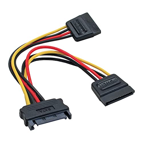 InLine 29683 SATA Strom-Y-Kabel, SATA Buchse an 2x SATA Stecker, 0,15m von InLine