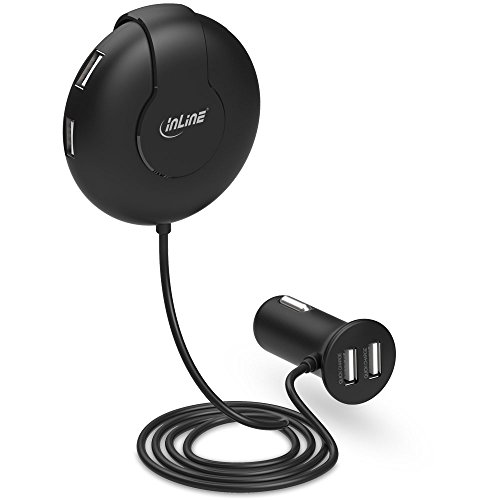InLine 31503K USB KFZ Ladegerät Stromadapter,12/24V zu 5V DC/9,4A, mit 1,5m Kabel von InLine