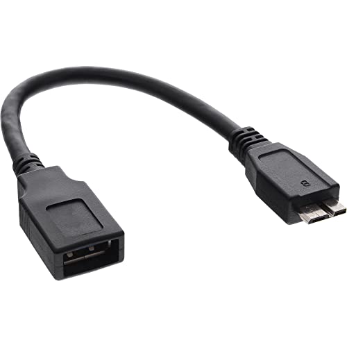 InLine 31609 Micro-USB 3.0 OTG Host Adapterkabel, Micro-B Stecker an USB A Buchse, 0,15m von InLine