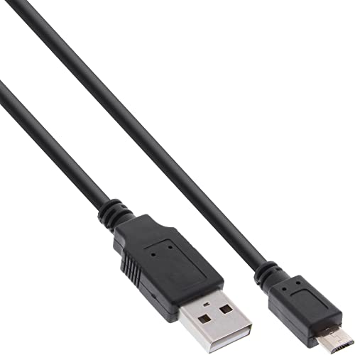 InLine 31705Q Micro-USB 2.0 Kabel, Schnellladekabel, USB-A Stecker an Micro-B Stecker, schwarz, 0,5m von InLine