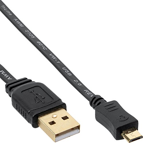 InLine 31730F USB-Kabel 3 m USB A Micro-USB B schwarz – USB-Kabel (3 m, USB A, Micro-USB B, 2.0, Stecker/Stecker, Stecker, schwarz) von InLine
