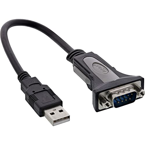 InLine 33306I USB 2.0 zu Seriell Adapterkabel, USB A an 9pol Sub D Stecker, 0,25m von InLine