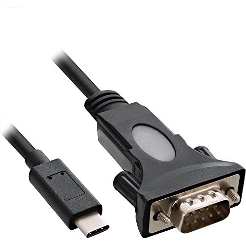 InLine 33308I USB zu Seriell Adapterkabel, USB Typ-C an 9pol Sub D Stecker, 0,3m von InLine