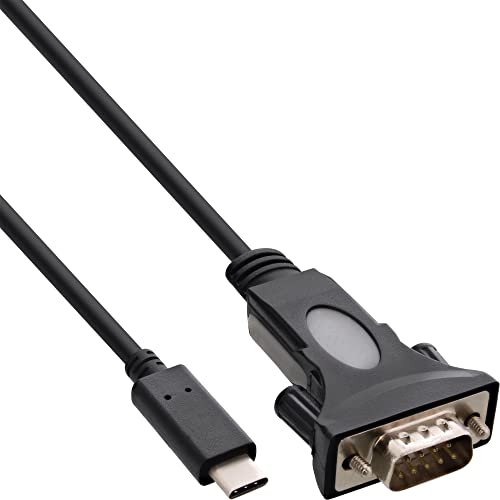 InLine 33308L USB zu Seriell Adapterkabel, USB Typ-C an 9pol Sub D Stecker, mit 9-25pol Adapter, 1,8m von InLine